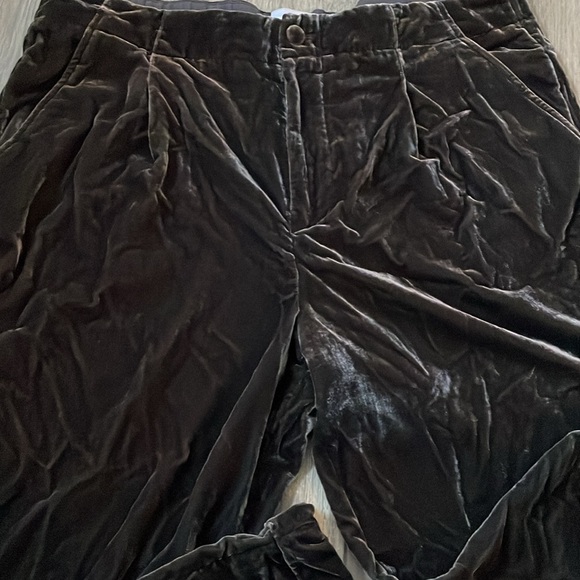 Anthropologie cropped crushed faux velvet trousers ￼ - Picture 6 of 10